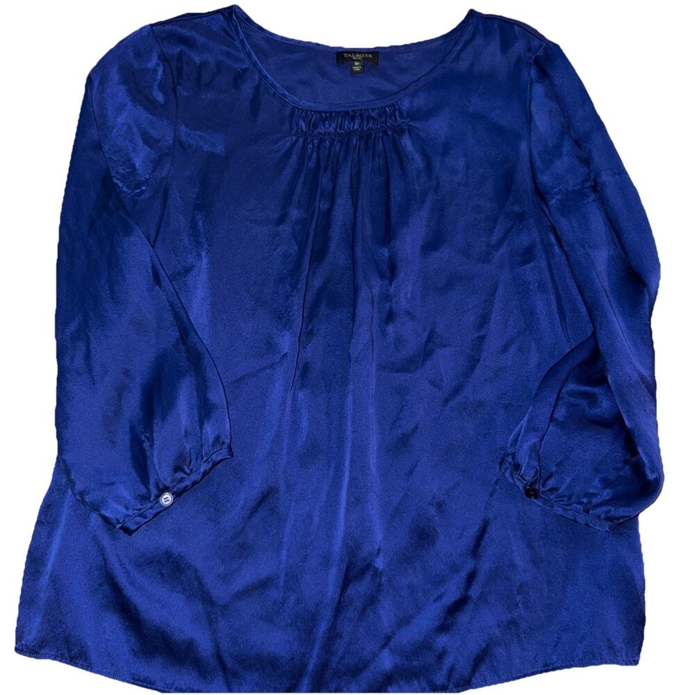 Talbots 100% Silk Royal Blue Blouse Women’s 8P Petite